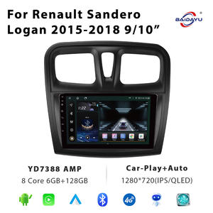 Autoradio tactile IPS BAIDAYU 9/10 pouces Android 13 avec USB, CarPlay, GPS intégré, WiFi et caméra de recul pour <span class=keywords><strong>Renault</strong></span> Sandero/Logan 2015-2018 - Garantie 1 an - Product Image 2