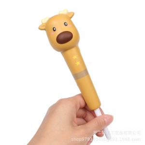 Funda para bolígrafo de PU con diseño de ciervo, juguete antiestrés de rebote lento, regalo de papelería con diseño de animal de dibujos animados, novedad de plástico con impresión digital - Product Image 3
