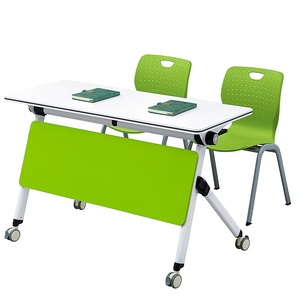 Meubles d'école primaire de conception populaire en gros en Chine, bureau et chaise en métal pour étudiants, table d'étude de classe, bureau, chaise de formation - Product Image 3