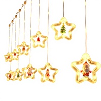 Fünfzackiger Stern Weihnachts-LED-Lichterkette Heimdekoration mit USB-Betrieb DC 5V Batteriebetriebene Fenster-Dekorationsbeleuchtung
