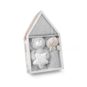 3 PCS Set Gray Plush Toy <b>Blanket</b> Doudou Receiving <b>Blankets</b> - Product Image 1