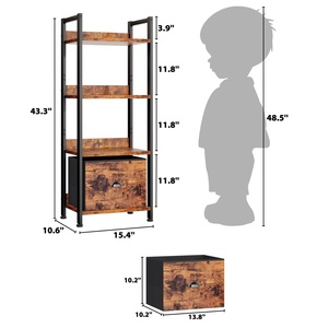 Estantería rústica multicapa adecuada para niños, soporte de exhibición para sala de estar para dormitorio, balcón, suelo de baño, madera hecha a mano - Product Image 6