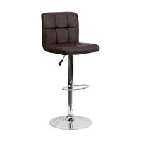 Tabouret de bar pivotant et réglable en cuir PU 2 pièces pour salle à manger, maison ou hôtel