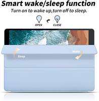 Étui de protection pour tablette intelligente avec support pliable en trois parties, coque arrière souple en TPU, avec porte-stylet pour iPad 6e et 5e génération 9,7 pouces 2018 2017