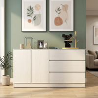 Mueble Moderno de 2 Puertas y 5 Cajones, de Aglomerado/Tablero de Partículas de Alta Calidad, para Almacenamiento en Dormitorio, Cocina, Sala de Estar