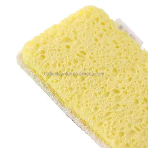 Biodegradable Loofah Sponge Kitchen Rectangle Cleaning Sponge Wood Pulp Cotton Loofah Dish Sponge