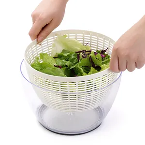 Larger Electric Kitchen Salad Spinner and Onion Chopper Plastic PP Blade Washer and Dryer for Fruit and Vegetable Washing