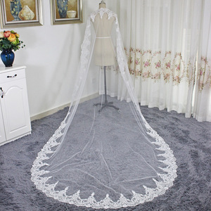 S3554F New New <b>White</b> Water Soluble <b>Lace</b> Bridal Veil With Comb Veil Manufacturer Wedding Soft Yarn - Product Image 4