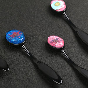 Haute qualité Silicone maquillage liquide fond de teint <span class=keywords><strong>BB</strong></span> crème pinceaux ensemble fleurs ovale masque facial brosse - Product Image 4