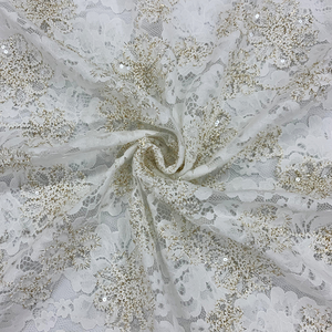 Tulle Francese di Lusso Marrone con Ricamo Floreale in Paillettes <span class=keywords><strong>e</strong></span> Cordoncino Chenille per Abiti da Sera - Product Image 5