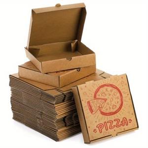 Caja de Pizza Plegable Resistente a la Presión, Cartón Corrugado de Grado Alimenticio, Comida Rápida para Llevar, Venta al por Mayor Especial, Tamaño Personalizable - Product Image 1