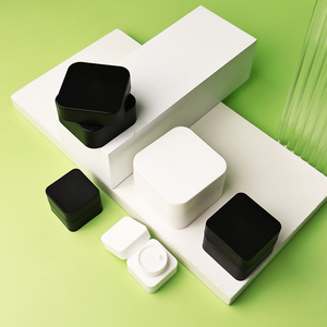 Tùy Chỉnh Màu Đen Vuông Mờ Lọ Nhựa 10Ml 30Ml 50Ml Có Nắp Đậy Cho Mỹ Phẩm Cho Kem Lưu Trữ - Product Image 2