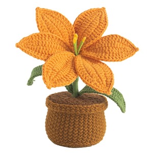 Hilo de tejer personalizado, plantas en maceta tejidas a mano, adornos de escritorio terminados, macetas tejidas, plantas de lirio en maceta tejidas. - Product Image 5