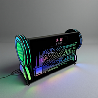 Console de DJ personnalisée en forme de M avec miroir infini éclairé par LED pour boîte de nuit, bar, KTV, lieu de divertissement