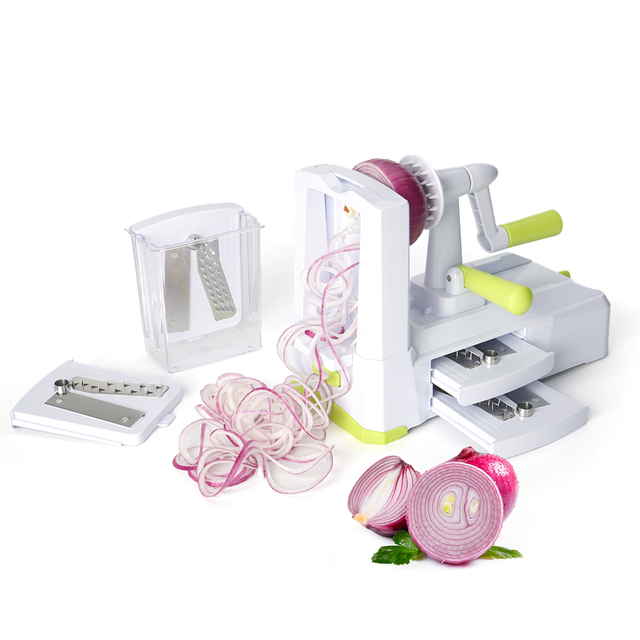 Potato Carrot Cucumber Salad Chopper Manual Spiral Slicer Vegetable Cutter Spiralizer