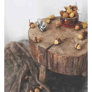 Tabouret d'appoint en <span class=keywords><strong>bois</strong></span> rustique contemporain, petit banc, support de <span class=keywords><strong>plante</strong></span> de style ferme, accessoire de photographie, présentoir en <span class=keywords><strong>bois</strong></span> massif, décoration d'intérieur - Product Image 5