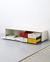 Meuble de rangement modulaire en acier inoxydable au design moderne pour salon, avec tiroirs à glissières silencieuses et matériaux non toxiques