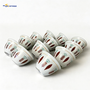 Tazze da Caffè Cawa in Ceramica a Doppia Parete, Set da 12 Pezzi, Personalizzabili con Logo OEM, Stile Tradizionale Etiopico ed Eritreo, per Buna Cafe <span class=keywords><strong>Cini</strong></span> - Product Image 5