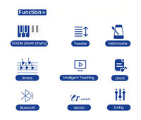 Piano Digital AIERKE K180 de 61 Teclas con Respuesta Sensible y Guía LED Clara para el Aprendizaje