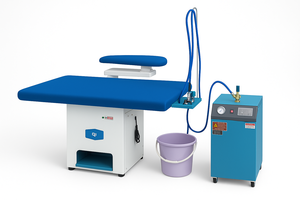 Planche à <span class=keywords><strong>repasser</strong></span> sous vide tout-en-un en acier inoxydable pour linge d'hôtel, uniformes et vêtements en vrac – Vapeur + Aspiration + Pressage - Product Image 4