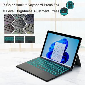 Teclado inalámbrico con panel táctil y retroiluminación de 7 colores, teclado desmontable para <span class=keywords><strong>Microsoft</strong></span> Surface Pro 3/4/5/6/7/7 + - Product Image 3