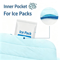 Oreiller de voyage gonflable doux avec poche pour poche de glace, respirant et rafraîchissant, idéal pour le sommeil estival et le camping.