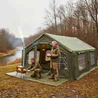 Tente gonflable pour le camping, tente à air 8 personnes, 17,2 m², imperméable, tente de camping gonflable pour l'extérieur, tente de camping gonflable pour 9 personnes, pour 12 personnes