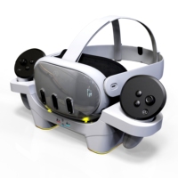 Station de charge pour lunettes VR, station de charge rapide pour Meta Quest 3 avec support de stockage pour deux casques VR et manettes