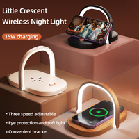Produits en livraison directe 2024 Chargeur intelligent sans fil Lampes de table Veilleuse LED Lampe de bureau de chevet Portable Logo personnalisé 2024