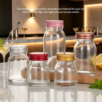 Botol Kaca Minuman 30ml 150ml Langsung dari Pabrik, Kaca Bening untuk Cold Brew, Jus, Kopi, Teh Susu, Logo Custom, Pasokan Langsung dari Pabrik