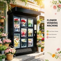 Distributeur automatique de bouquets de fleurs en libre-service avec écran tactile extérieur, contrôle par IA, surveillance à distance et options de paiement multiples