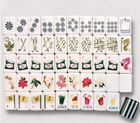Jeu de Mahjong de luxe peint à la main, 4 couches, en acrylique, avec tuiles gravées vertes American Masters, et ensemble de golf américain pour les rassemblements au billard