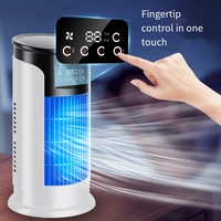 Ventilateur Rafraîchisseur d'Air Portable Autonome Silencieux avec Humidificateur à Brume, 3 Lames, 6 Vitesses Réglables, USB, pour Bureau, Vente en Gros
