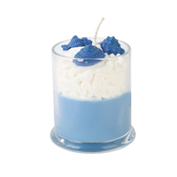 Bougie gâteau fantaisie faite à la main avec glaçage et pépites réalistes, bougie en cire de soja à combustion longue durée pour la décoration de chambre d'enfant