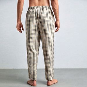 Pantalones de <span class=keywords><strong>pijama</strong></span> a cuadros informales para <span class=keywords><strong>hombre</strong></span>, ropa de dormir de lana <span class=keywords><strong>Polar</strong></span> con cremallera, cintura media y Parte delantera plana para dormir o uso activo - Product Image 2