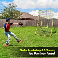 Red de Rebote de Béisbol JASCOPRO - Marco de Acero Duradero Ajustable, Rebote de Softbol de 5 Ángulos que Simula Bolas Bajo el Suelo y Bolas en Vuelo