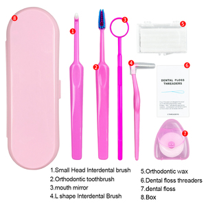 Kit de Cuidado Bucal Ortodóntico 7 en 1 con Estuche, Kit Portátil de Almacenamiento de Prótesis Dentales con Espejo Dental y Cepillo Interdental - Product Image 4