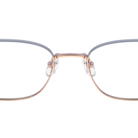 Monturas de Gafas Ópticas Geométricas Modernas de Titanio IP en Dos Tonos, Oro Rosa Brillante, para Mujer, OEM ODM