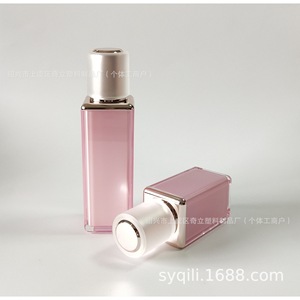 ขวดเครื่องสำอางสีชมพู Ql ขนาด 100 มล. พร้อมฝาปิดทรงกลม สำหรับบรรจุภัณฑ์เอสเซนส์ โลชั่น รองพื้น - Product Image 2
