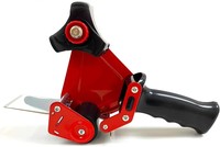 Distributeur de ruban adhésif robuste rouge pour machine d'emballage, scelleuse de rouleaux et coupe-ruban pour expédition