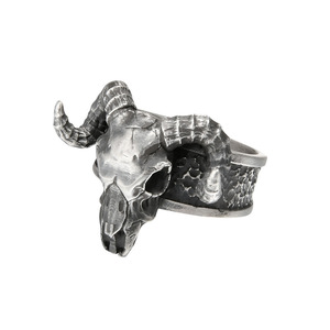 Bague vintage en forme de crâne de chèvre noir pour homme, style démon sombre, bijou zodiacal animal, accessoire cadeau - Product Image 5