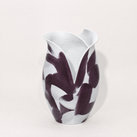 Vase à fleurs en céramique multicolore abstrait moderne, fait main, surface texturée, centre de table, décoration intérieure