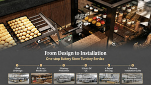 Soluciones de diseño interior para panaderías One Stop Bakery, decoración completa de tiendas de pan personalizadas, vitrinas, muebles, decoración para panaderías. - Product Image 6