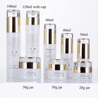 Frasco de crema de vidrio ecológico, tapa dorada de 30ml, 50ml, 60ml, 100ml, 120ml, para embalaje de cosméticos, color blanco de lujo, 20g, 30g, 50g