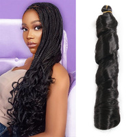 150g français Curl tressage cheveux luxe soyeux pré-bouclé Crochet coloré spirale corps vague tresses synthétiques
