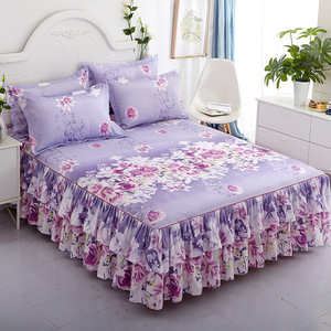 Home <b>Bed</b> Textile Sheets Three-pieces Bedding Cover Flat Sheet Flower <b>Bed</b> Cover Soft Warm <b>Bed</b> Sheets Sets. - Product Image 3