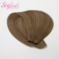 Extensiones de Cabello Humano Remy Virgen Teñido de Alta Calidad para Salón Profesional, Trama Doble Genius
