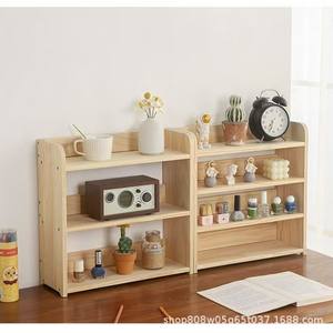 Étagère de bureau à 3 niveaux en bois naturel pour le rangement et l'organisation du maquillage, des cosmétiques et des produits de beauté, en bambou. - Product Image 3