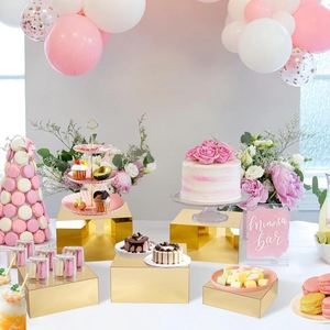 5 pièces doré en gros personnalisé acrylique <span class=keywords><strong>magasin</strong></span> et organisateur de fête présentoirs de nourriture Carton emballé - Product Image 5