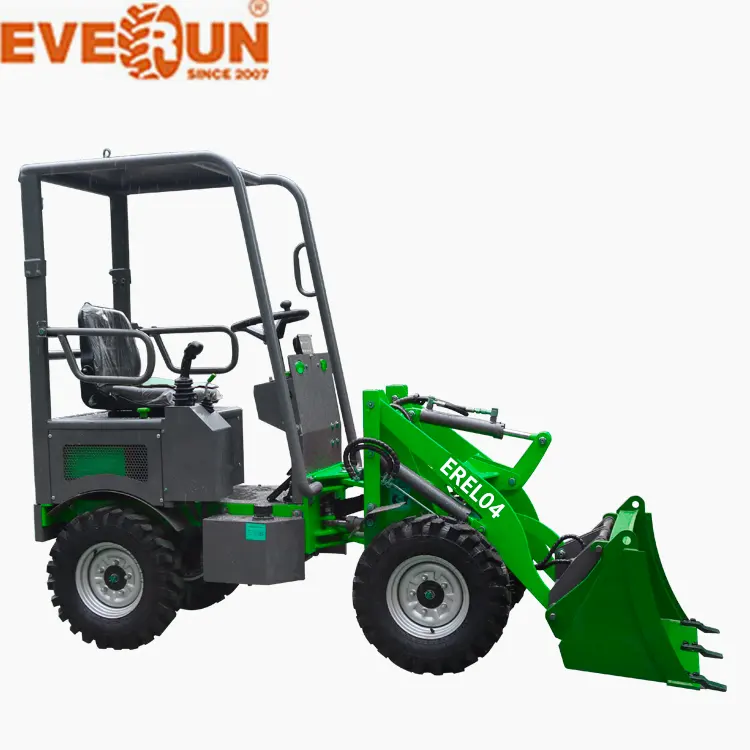 EVERUN MultiAttachment 400-500kg EREL04 Pala eléctrica de batería agrícola Mini cargadora de ruedas pequeña